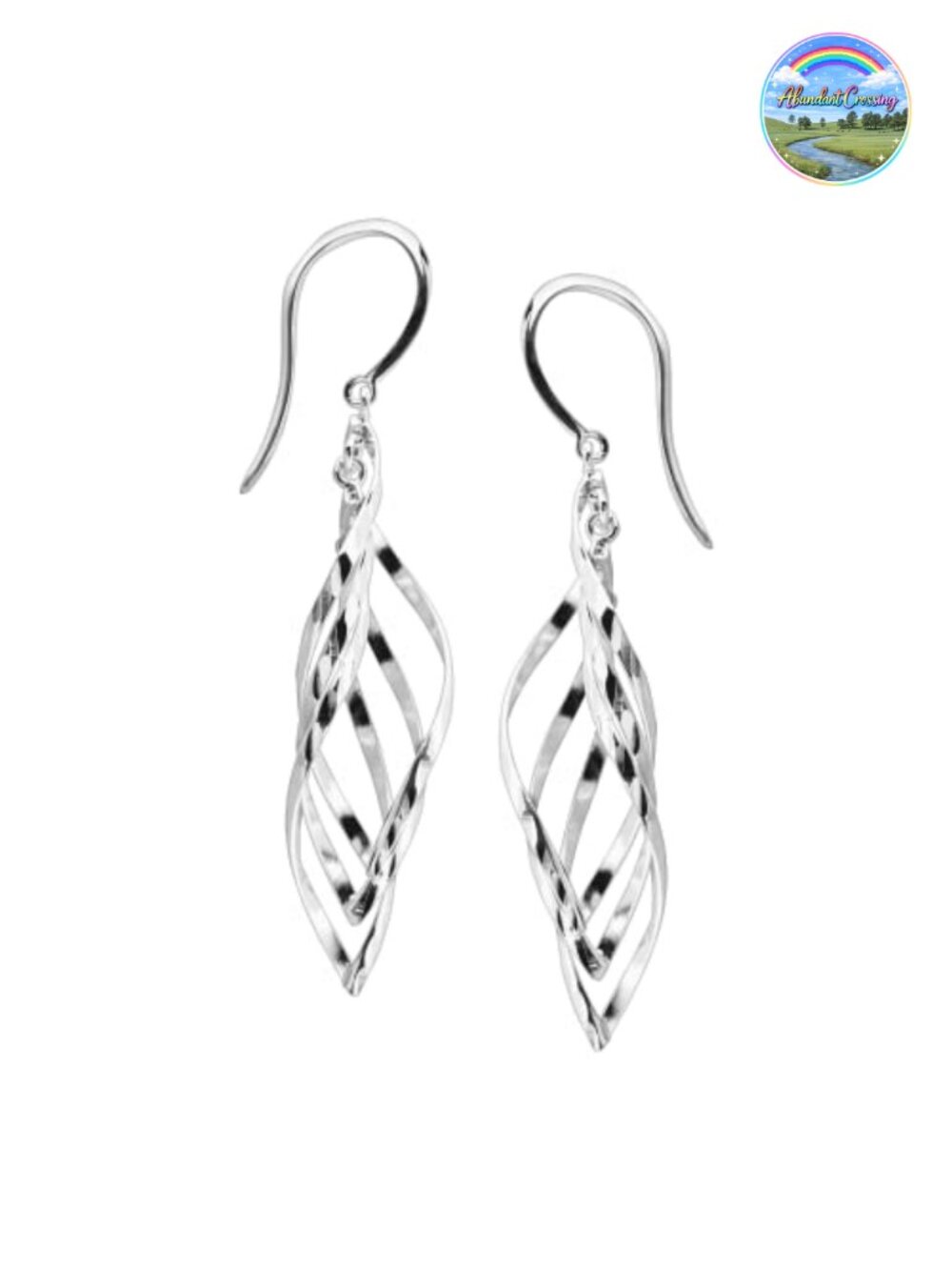 Silpada Sterling Silver Twisted Drop Earrings Modern Geo Fish Hook - Picture 4 of 6